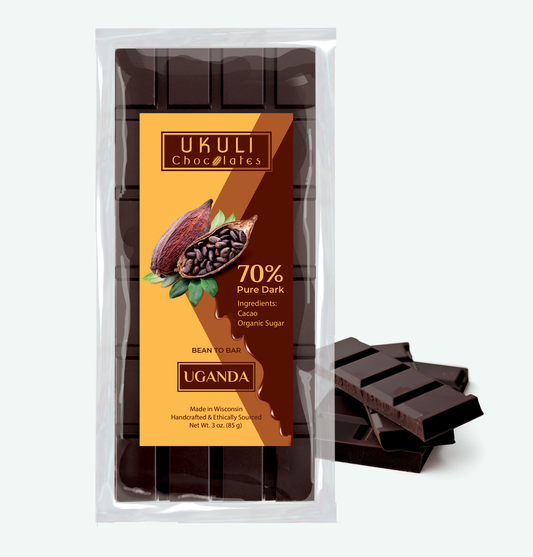 Pure Dark- 70% Dark Chocolate Bar
